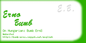 erno bumb business card